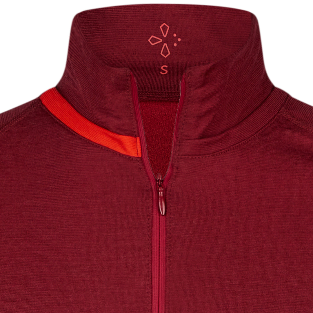 Merino Sportshirt langarm mit Reißverschluss für Frauen, regionale Wolle in Deutschland produziert