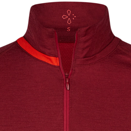 Merino Sportshirt langarm mit Reißverschluss für Frauen, regionale Wolle in Deutschland produziert